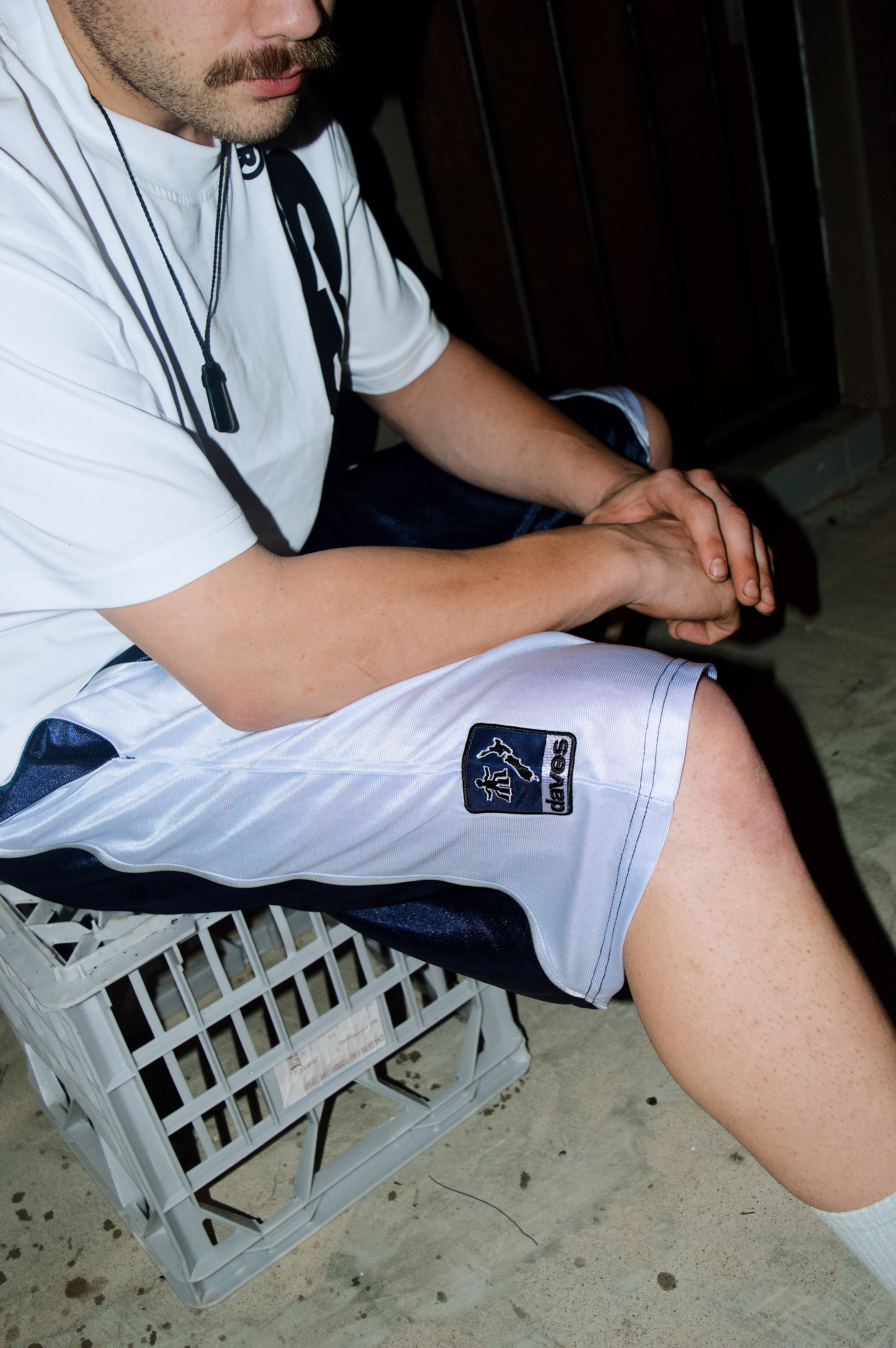 blue jersey shorts